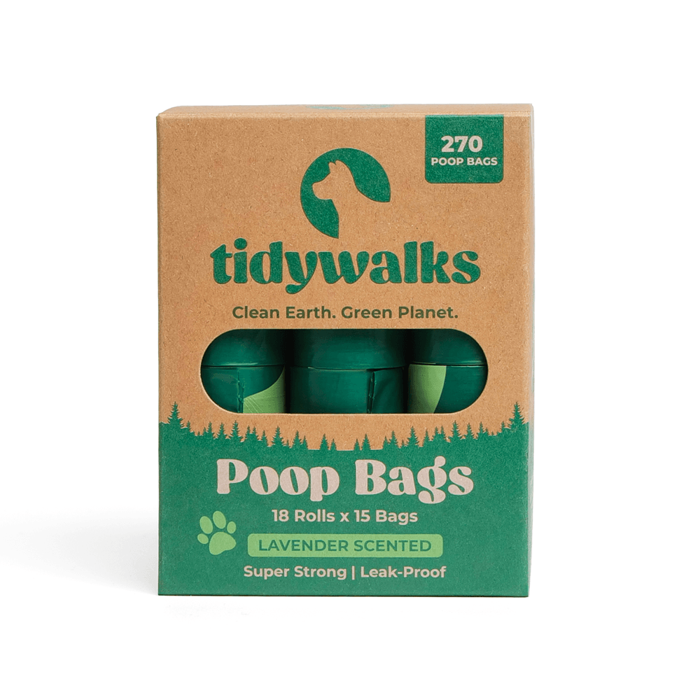 Tidy Walks Poop Bags | Lavender Scented 270 Bags | Packaging Front View